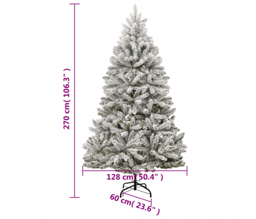 vidaXL mākslīgā Ziemassvētku egle ar sniegu, 270 cm