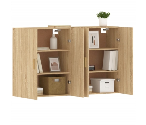 vidaXL sienas skapīši 2 gab., ozolkoka krāsa, inženierijas koks