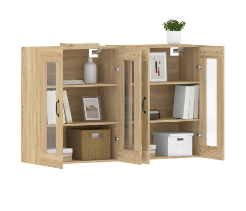 vidaXL sienas skapīši 2 gab., ozolkoka krāsa, inženierijas koks