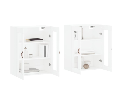 vidaXL sienas skapīši, 2 gab., balti, inženierijas koks