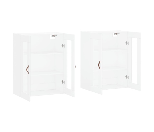 vidaXL sienas skapīši, 2 gab., balti, inženierijas koks