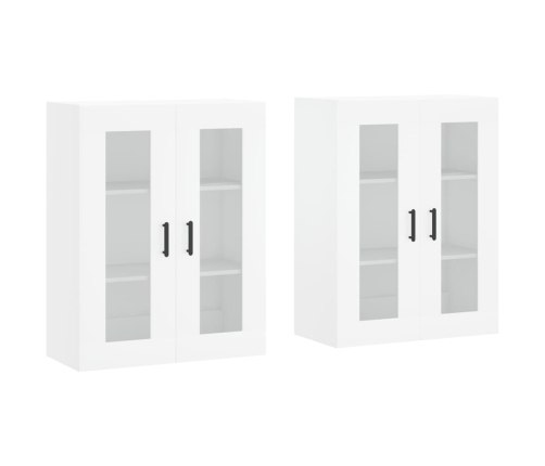 vidaXL sienas skapīši, 2 gab., balti, inženierijas koks