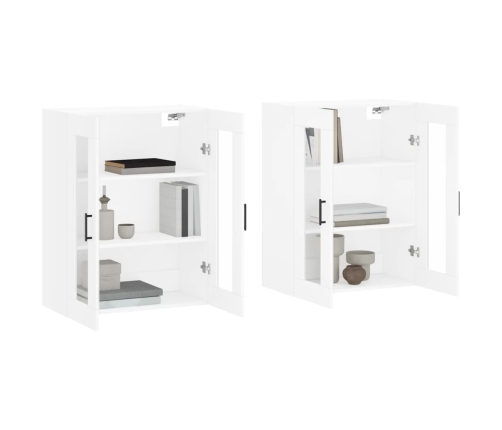 vidaXL sienas skapīši, 2 gab., balti, inženierijas koks