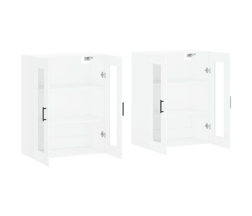 vidaXL sienas skapīši, 2 gab., balti, inženierijas koks