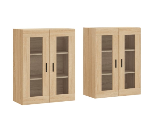 vidaXL sienas skapīši 2 gab., ozolkoka krāsa, inženierijas koks