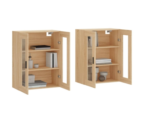 vidaXL sienas skapīši 2 gab., ozolkoka krāsa, inženierijas koks