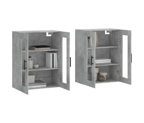 vidaXL sienas skapīši, 2 gab., betona pelēki, inženierijas koks