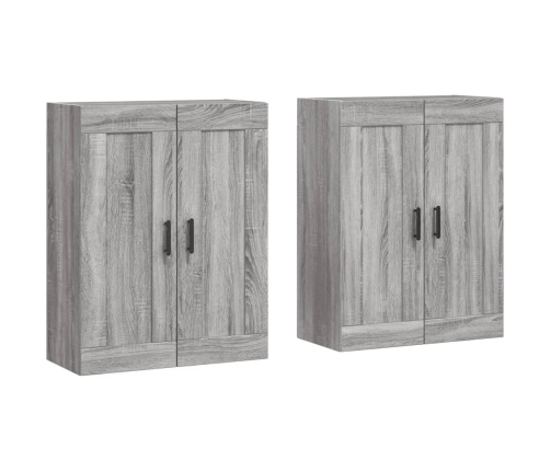 vidaXL sienas skapīši 2 gab., pelēka ozolkoka krāsa, inženierijas koks