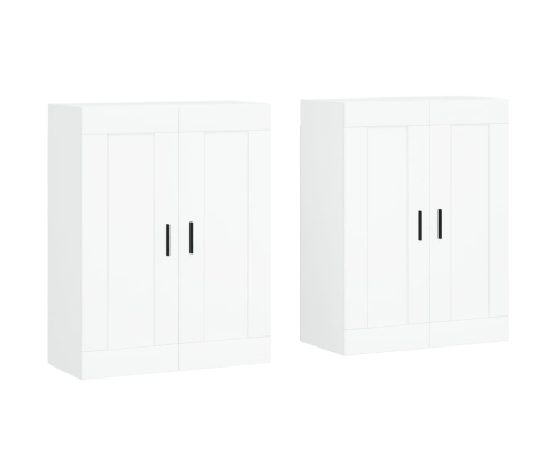 vidaXL sienas skapīši, 2 gab., balti, inženierijas koks