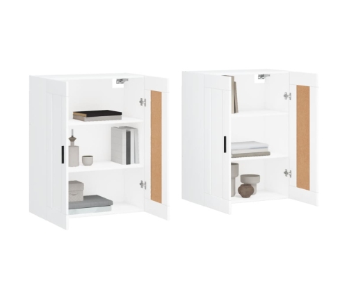 vidaXL sienas skapīši, 2 gab., balti, inženierijas koks