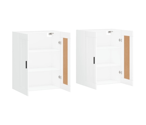 vidaXL sienas skapīši, 2 gab., balti, inženierijas koks