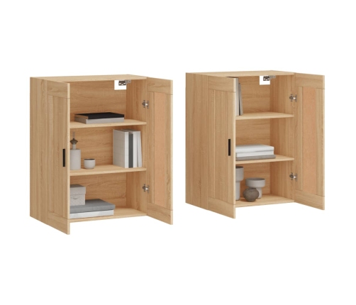 vidaXL sienas skapīši 2 gab., ozolkoka krāsa, inženierijas koks
