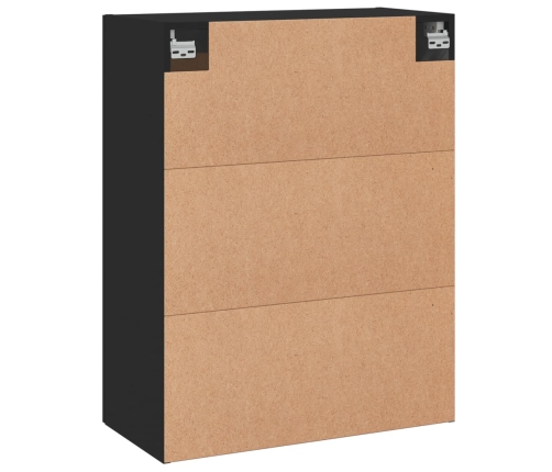 vidaXL sienas skapīši, 2 gab., melni, inženierijas koks