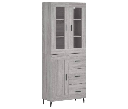 vidaXL augstais skapis, pelēks, 69,5x34x180 cm, inženierijas koks