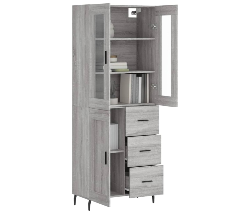 vidaXL augstais skapis, pelēks, 69,5x34x180 cm, inženierijas koks