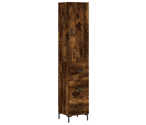 vidaXL augstais skapītis, ozolkoka, 34,5x34x180 cm, inženierijas koks