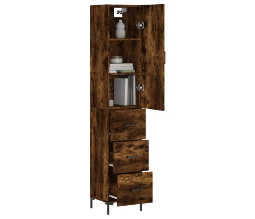 vidaXL augstais skapītis, ozolkoka, 34,5x34x180 cm, inženierijas koks