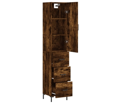 vidaXL augstais skapītis, ozolkoka, 34,5x34x180 cm, inženierijas koks