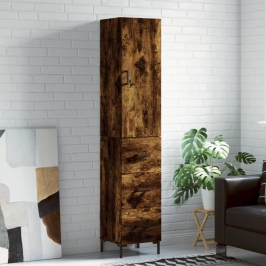 vidaXL augstais skapītis, ozolkoka, 34,5x34x180 cm, inženierijas koks