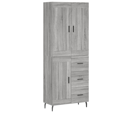 vidaXL augstais skapis, pelēks, 69,5x34x180 cm, inženierijas koks