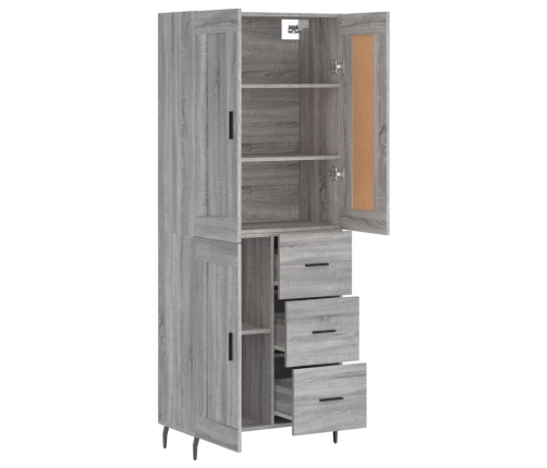 vidaXL augstais skapis, pelēks, 69,5x34x180 cm, inženierijas koks