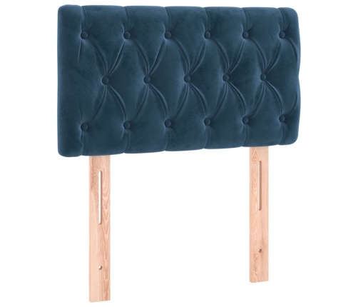 vidaXL atsperu gulta ar matraci, tumši zils samts, 80x200 cm