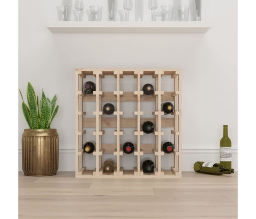 vidaXL vīna pudeļu plaukts, 58,5x33x60,5 cm, priedes masīvkoks