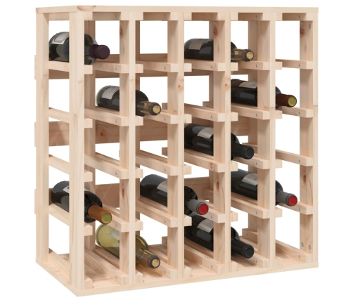 vidaXL vīna pudeļu plaukts, 58,5x33x60,5 cm, priedes masīvkoks