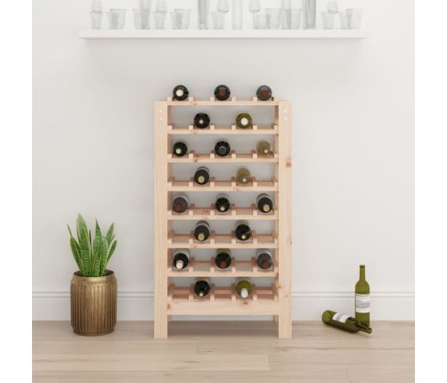 vidaXL vīna pudeļu plaukts, 61,5x30x107,5 cm, priedes masīvkoks