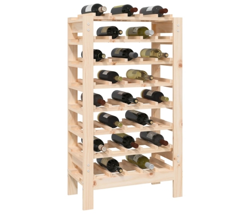 vidaXL vīna pudeļu plaukts, 61,5x30x107,5 cm, priedes masīvkoks