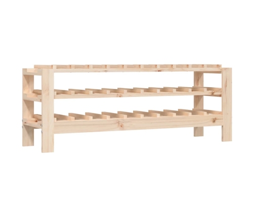 vidaXL vīna pudeļu plaukts, 109,5x30x42 cm, priedes masīvkoks