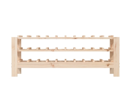 vidaXL vīna pudeļu plaukts, 109,5x30x42 cm, priedes masīvkoks