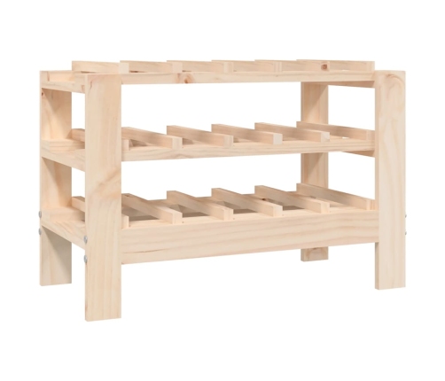 vidaXL vīna pudeļu plaukts, 61,5x30x42 cm, priedes masīvkoks