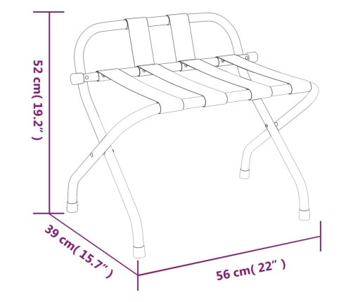 vidaXL bagāžas statīvs ar atzveltni, sudrabains, 56x39x52 cm