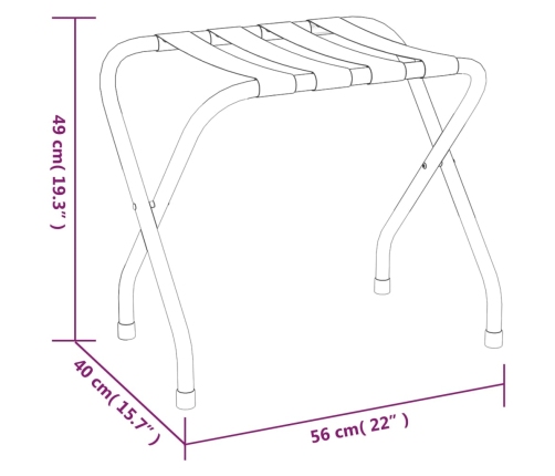 vidaXL bagāžas statīvs, melns un sudrabains, 56x40x49 cm