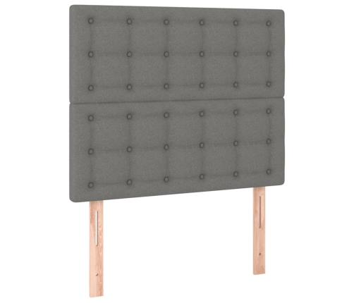 vidaXL atsperu gultas rāmis ar matraci, tumši pelēka, 80x200cm, audums
