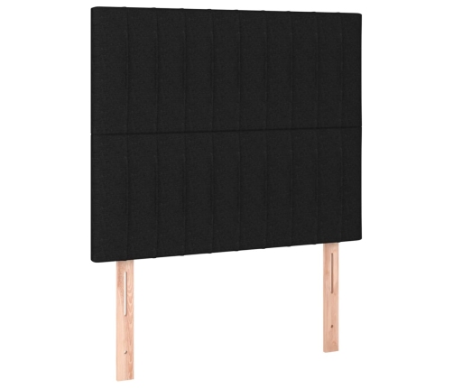 vidaXL atsperu gultas rāmis ar matraci, melna, 80x200 cm, audums