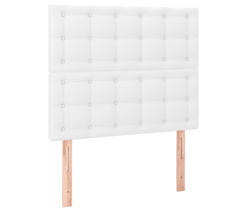 vidaXL atsperu gulta ar matraci, balta, 90x200 cm, mākslīgā āda