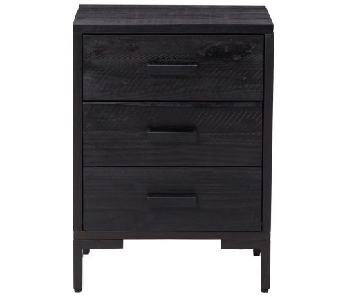 vidaXL naktsgaldiņi, 2 gab., melni, 40x30x55 cm, priedes masīvkoks