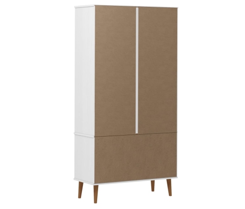 vidaXL vitrīnas skapis MOLDE, balts, 90x35x175 cm, priedes masīvkoks