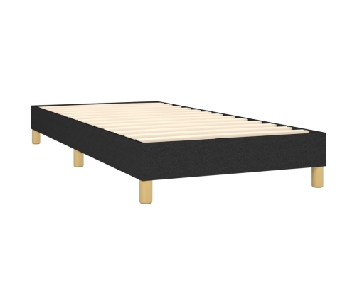 vidaXL atsperu gultas rāmis ar matraci, melna, 80x200 cm, audums