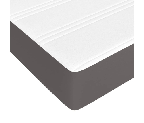 vidaXL atsperu gulta ar matraci, pelēka, 80x200 cm, mākslīgā āda