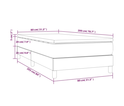 vidaXL atsperu gulta ar matraci, rozā samts, 80x200 cm