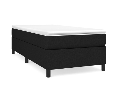 vidaXL atsperu gultas rāmis ar matraci, melna, 80x200 cm, audums