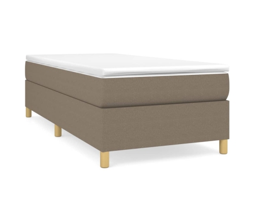 vidaXL atsperu gultas rāmis ar matraci, pelēkbrūns, 80x200 cm, audums