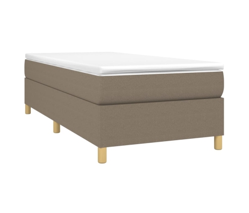 vidaXL atsperu gultas rāmis ar matraci, pelēkbrūns, 80x200 cm, audums