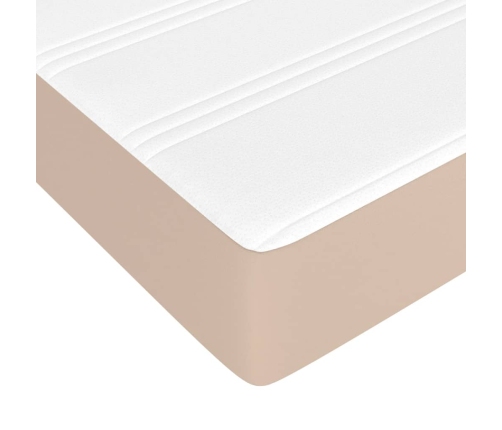 vidaXL atsperu gulta ar matraci, kapučīno, 80x200 cm, mākslīgā āda