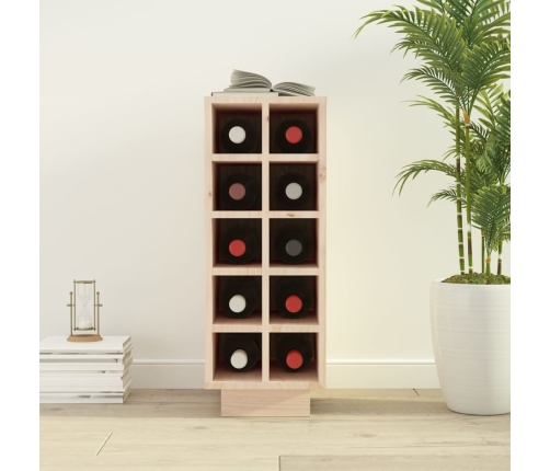 vidaXL vīna pudeļu plaukts, 23x34x61 cm, priedes masīvkoks