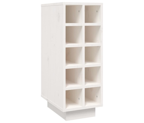 vidaXL vīna pudeļu plaukts, balts, 23x34x61 cm, priedes masīvkoks