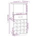 vidaXL vīna pudeļu plaukts, 45x34x100 cm, priedes masīvkoks
